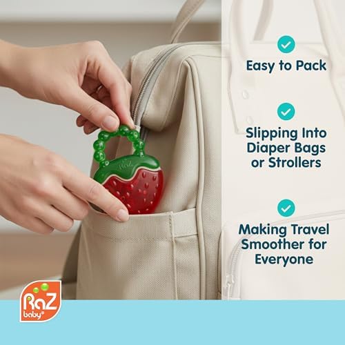 RaZbaby Fruit Koolers 3팩 Koolers 물로 채워진 치발기 - 재미있는 과일에서 영감을 받은 3개월 이상 쿨링 완화 | 안전한 BPA 프리 치발기 부드러운 잇몸을 진정시킵니다 — 사진 4
