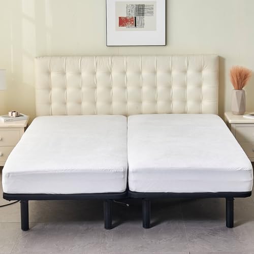 Protector de colchón Split California King impermeable de bambú para cama articulada de dos plazas 8