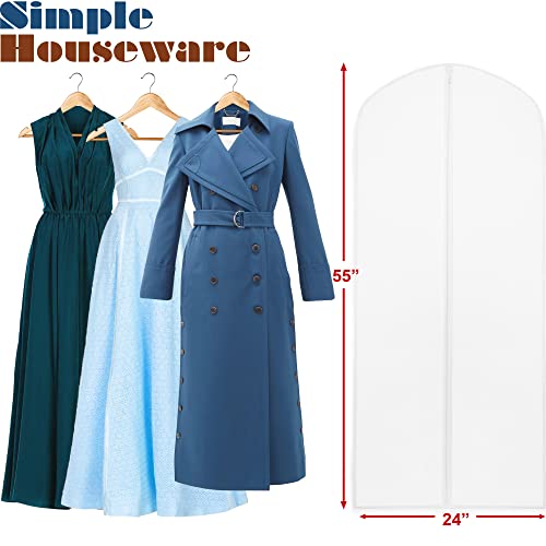 10 Pack - Simplehouseware 55-Inch Translucent Garment Bags With Zipper For Suits, Dresses, Costumes, Uniforms #TOP4