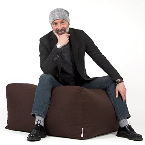 Arketicom Soft Cube Würfel Quadratischer Sitzsack mit Abnehmbarer Fußstütze mit Styroporfüllung Gefülltes Polystyrol… – Bild 3