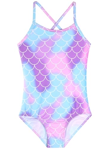 Image of Girls Swimsuit One Piece Bathing Suit with Adjustable Straps Cute Little Kids Swimming Suits Beach Swimwear 4T-12