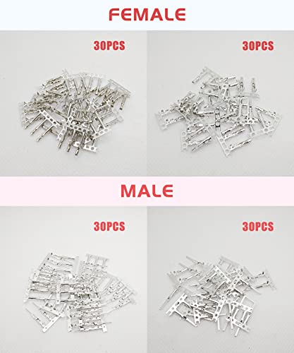 Hoplex 60Sets Jst Servo Connector Kits Plug Male/Female Crimp Pin Cable Kit Compatible Jst Syp Futaba Servo Wire Extension Cable For Rc Car Hitec Spektrum Model Airplanes #TOP4