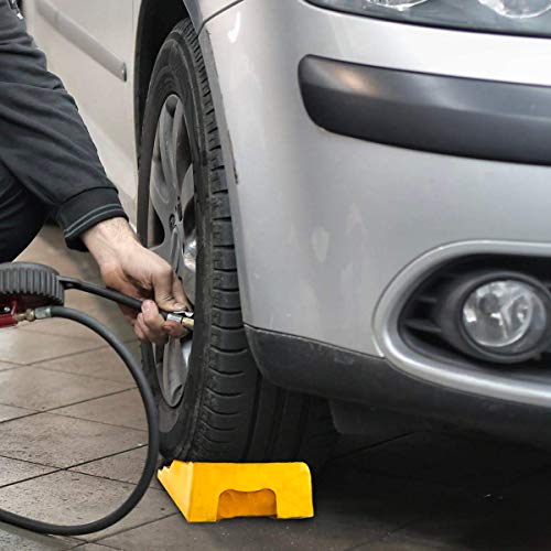 Zento Deals Rampas de Carro de Nivelamento Amarelo - Conjunto de Rampa de Carro de 2 Blocos, Tri-Niv