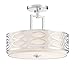 Kira Home Sienna 15" 3-Light Semi Flush Mount Ceiling Light + Glass Diffuser, Chrome Finish