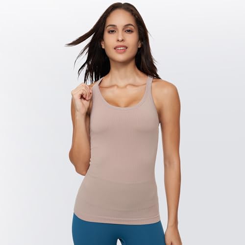 Image of sphinx cat Yoga Racerback Tank Top for Women with Built in Bra,Women's Padded Sports Bra Fitness Workout Running Shirts