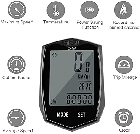 Bike Speedometer Wireless Bicycle Odometer Cycling Speedometer Bike  Computer Backlight Display Auto Wake Up Waterproof Tracking Riding Speed  Distance Time Calories : Sports \u0026 Outdoors