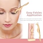 Eyelash Applicator for False Eyelashes & Lash Extensions || 24K Gold Plated Stainless Steel with Contoured Tip for Precise Application & Ergonomic Handle for Comfortable Grip - Image 2