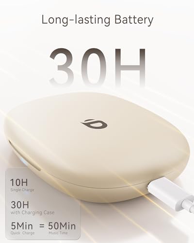Image of Open Ear Earbuds, True Wireless Open Ear Headphones with Earhooks, Air Conduction Earphones, Touch Control, Dual Noise-Cancelling Mics, Up to 30 Hours Power with Case, IPX5, Workouts, Yoga, Running