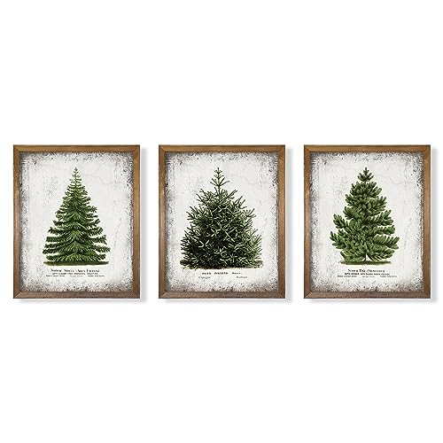 Yumknow Rustic Vintage Farmhouse Holiday Wall Decor - Christmas Tree Wall Art Gallery Wall cover