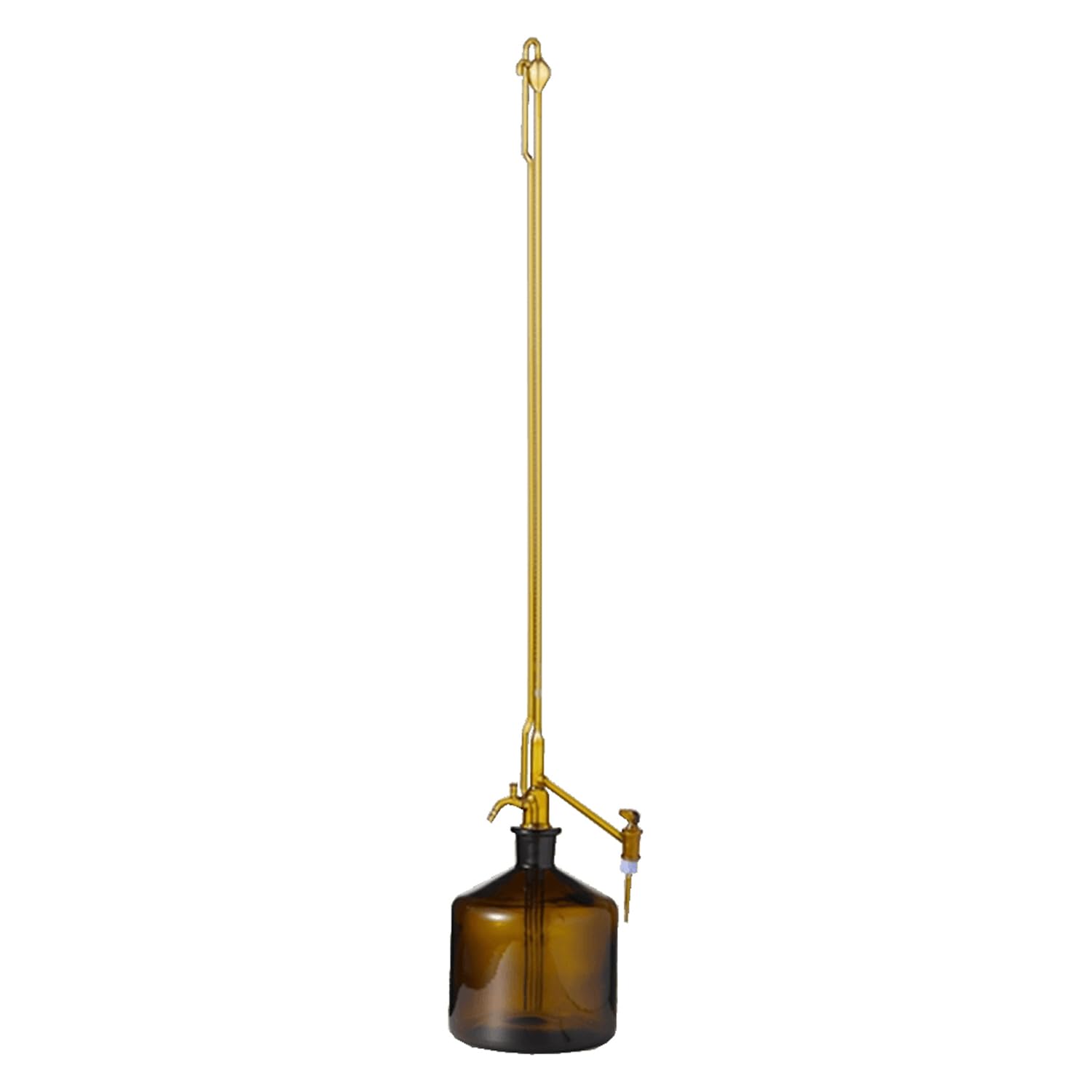 Hirschmann Duran Titrierapparat ohne Bürettenflasche, Seitlicher Glashahn, Klasse B, Braunglas, Weiß Graduiert, 50 ml Kapazität, 0,1 ml Teilung, 500 mm Skalenlänge
