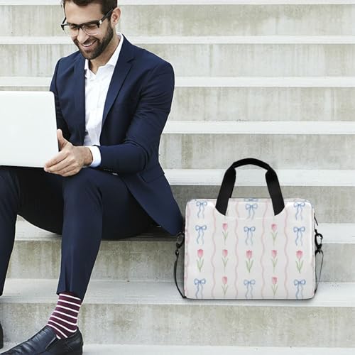 Bolso para portátil vintage azul con cinta y asa 15.6 pulgadas miniatura 3