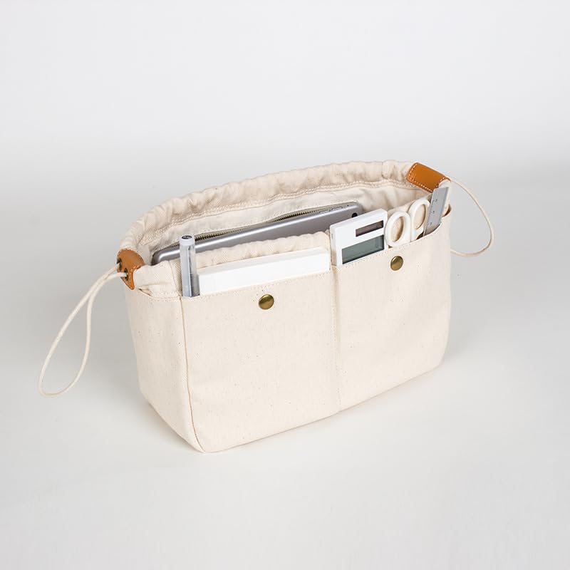 Neceser Maquillaje Bolsa de Almacenamiento Lona algodón, Bolsa con Forro, organizadora cosméticos Acabado(M)