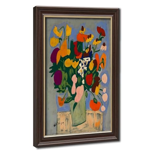 Toile Fleurs William H. Johnson supérieure | Décoration murale texturée avec cadre