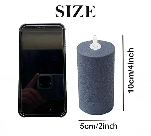 COOMATEC Large Air Stone, Humongous Hydroponics Aerator Stones, 4 x 2 Inch Round Cylinder Bubble Diffuser for Aquarium, Fish Tank, Pond and Pump, Growing System, Circulation (2-Pack)