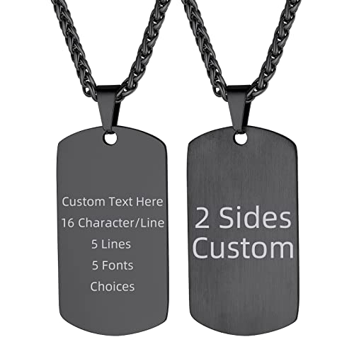 Mens Custom Dog Tag Pendant With Chain Personalized Engraving Necklaces For Men Dad Son Lover Husband Boyfriend Him #TOP10