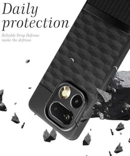 Image of WOW IMAGINE Back Cover for Realme 16 Pro 5G with Hexa Cube Design | Ultra Slim Soft Rubberised Case | Inner Velvet Fabric | Flexible Mobile Case | Camera Protection - Black