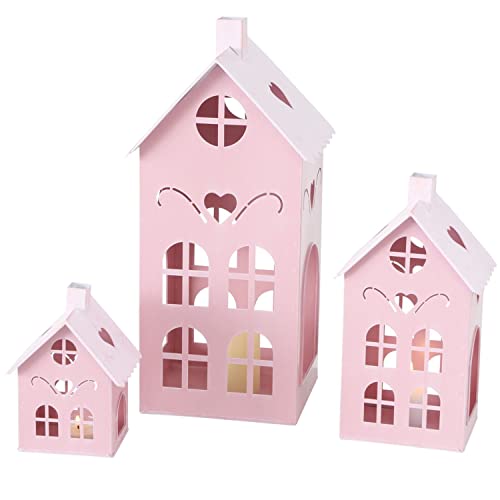 BOLTZE 3tlg. Set Laterne Kufstein rosa aus Metall I H 40cm, 26cm & 15cm I...