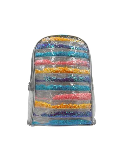 Mochila Escolar Transparente com Glitter – Moderna, Resistente e Estilosa | First Brasil