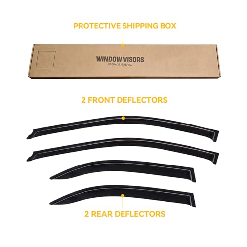 Image of Window Visors for 2002-2006 Toyota Camry, Rain Guards Shields Vent Deflector Shade Wind Dark Smoke 2003 2004 2005 02 03 04 05 06, Tape-On, 4PCS