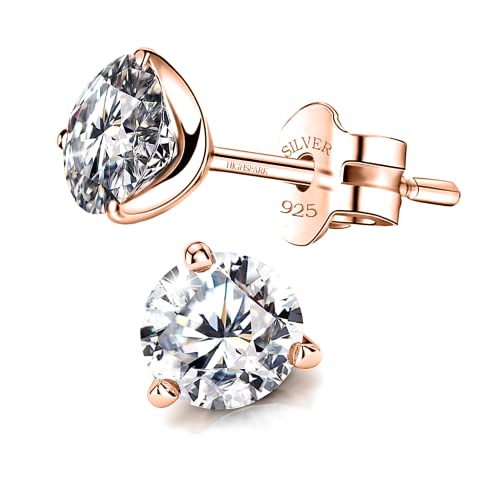Image of HIGHSPARK 925 Silver inchSparkling Martini inch Solitaire Earrings | 92.5 Sterling Silver and Diamond like Brilliance Sparkling Zirconia | Lovely Gift