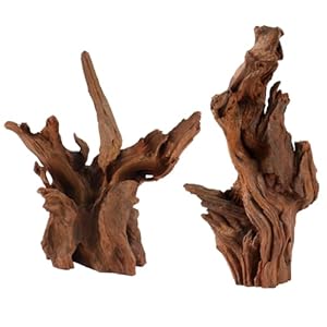Natural Driftwood for Aquarium Decor, 2 Pieces 9-14″ Large Assorted Branch Decorations for Reptile Hide, Fish Tank