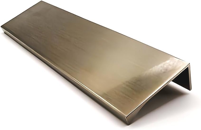 9 Inch Tab Pulls for Cabinets (10 Pack) – Satin Nickel Finger Edge Pulls, Aluminum Kitchen Drawer Handles with Screws – Modern Cabinet Hardware for