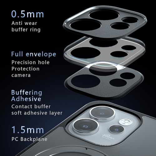 Image of Compatible with Oppo Reno 13 FS Case Cover,Compatible with Oppo Reno13 F 5G CPH2699 Built-in 360Rotating Magnetic Mount Matte Translucent Phone Protective Case Black