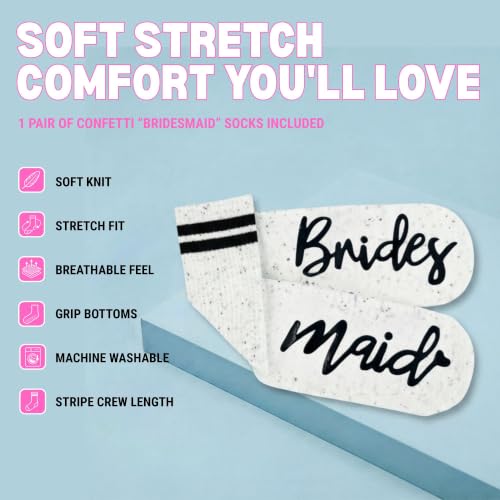 Image of Funky Junque Bride Crew Socks, Bachelorette Wedding Party Gift