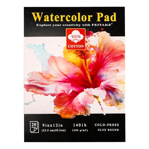 Bloc de papier aquarelle 100% coton FEITAKE pour artistes exigeants