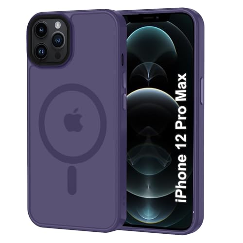 Image of iPhone 12 Pro Max Magsafe Hard Back Case | Matte Design & 360 Protection | Military-Grade Apple iPhone 12 Pro Max Cover | Strong Magnet Back - Purple