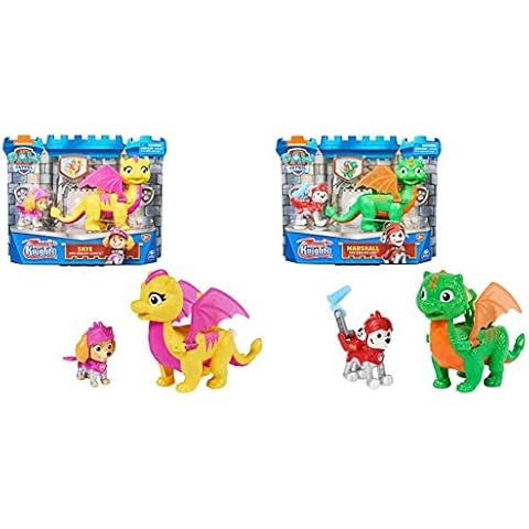 PAW PATROL, Rescue Knights Skye und Dragon Scorch Actionfiguren-Set & Cover