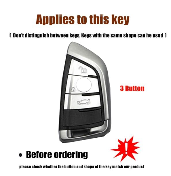 Guscio per Chiave Auto per BMW 5/3/1/7 Series X1X2X3X5 ix3 i3 530 320 325li,Guscio per Chiave Telecomando Auto Guscio Cover Chiave Telecomando Accessorio,B-Grey