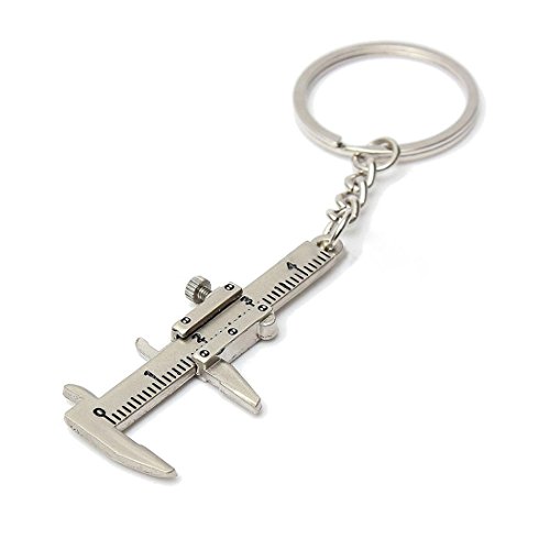 SODIAL Useful Mini Vernier Caliper Tool Pendant Slider Slides Keyring Key Chain 10CM