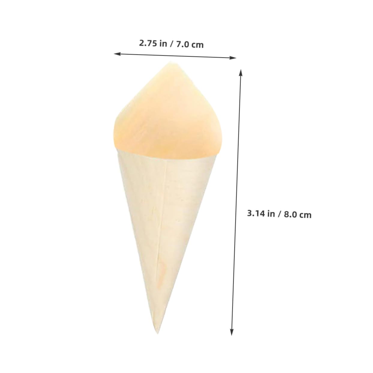 STOBAZA 50pcs Wood Charcuterie Cones Disposable Serving Cone for Family Gatherings