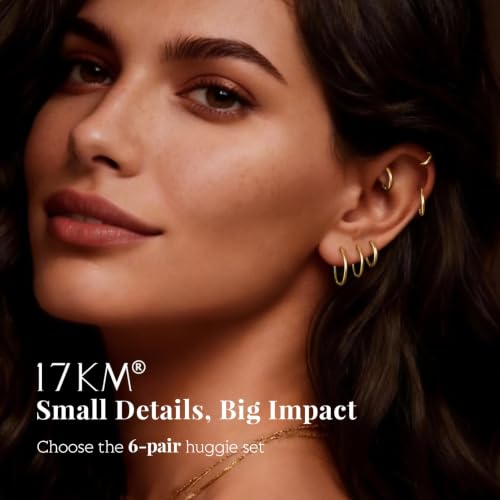 6 Pairs Gold Hoop Earrings DROPS TO - image 7
