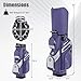 ULTIMATE 14-Way Golf Cart Bag, Lightweight Golf Bag w/Molded Lock Top & Full Length Dividers, Portable Golf Club Bag w/11 Pockets, Cooler Bag, Padded Strap & Rain Hood for Men Women (Purple+Grey)