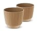 Tymar Blumentopf,Übertopf, 2er-Pack, Blumenübertopf aus Kunststoff, Matte, Runde Form (ø 15 cm, (2pack) ECO Holz)