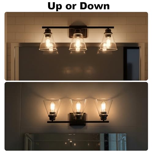 Image of Oil Rubbed Bronze 3-Light Bathroom Vanity Light and Accessories Kit, 5-Piece All-in-One Bathroom Light Set Includes Oil Rubbed Bronze 3-Light Vanity Light,Robe Hook,Tissue Holder,Towel Bar,Towel Ring