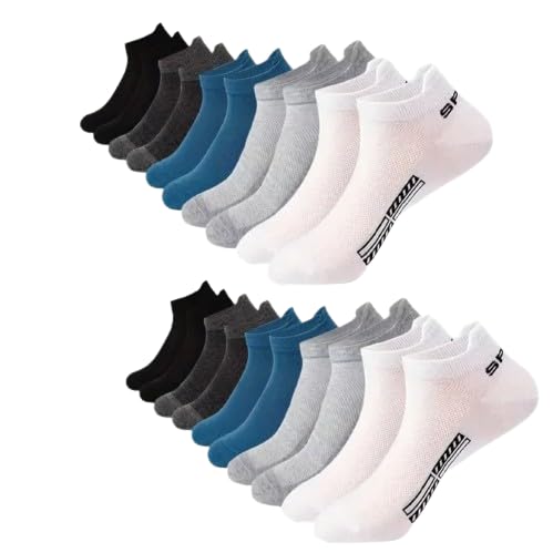 SJewarePolyester 10 Pairs Sports Solid Ankle Length Socks For Men & Women, Multicolor, Pack Of 10, Free Size,101