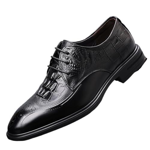 Men's Genuine Leather Oxford Dress Shoes Print Business Formal Wedding Groom Classic Fashion Casual Shoes