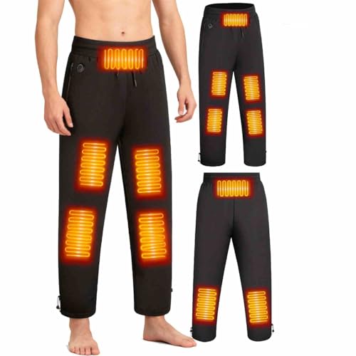 scosao Pantalones Calefactables para Hombre & Mujer eléctrica USB Calefacción Pantalón Térmico para Esquí Trabajo Moto Senderismo y Exterior (M)