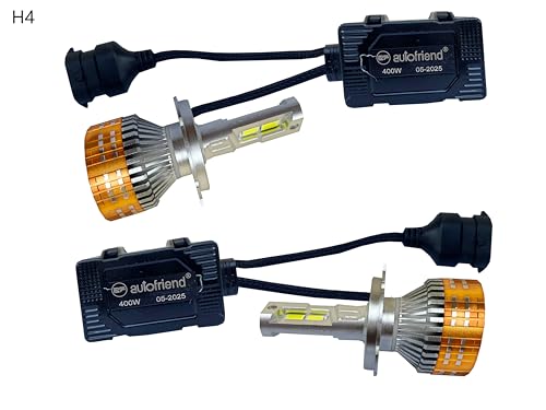 Image of LED Headlight Bulb, 40000LM, 6000K Cool White, IP67 Waterproof (af-Glowdrive-H4)