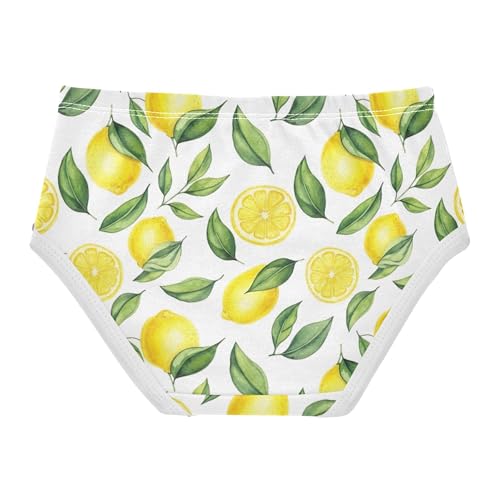 Fancy Toddler Underwear Floral 2t Cotton Girl Panties Cute Yellow Lemons Leaves White Kids Briefs Undies2