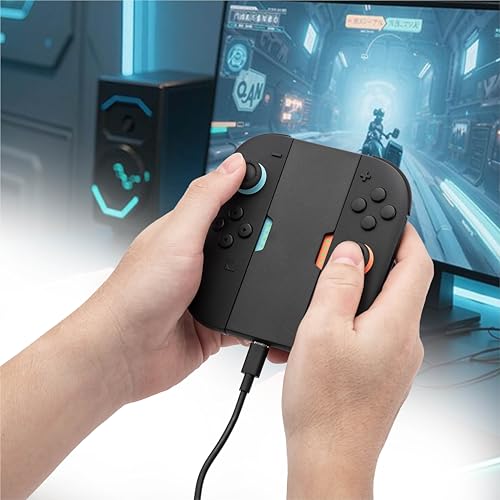 Image of NiTHO Charging Grip for Switch 2 JoyCon with 3M USB-C Cable, Ergonomic Controller Charger Handle Grip for Nintendo Switch 2, Compact Clip-In Charging Grip Holder, Play While Charging