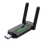 WiFi 6 Adapter, 1300Mbps USB WiFi Adapter for PC, Wireless Internet Dongle Long Range, Tri-band 6GHZ/5GHz/2.4GHz USB WiFi Dongle, Support Windows 11/10/7/Linux/KyLin