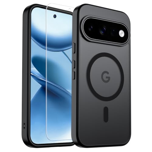 Image of SUPFINE Magnetic for Google Pixel 11 Pro XL Case - Black | With Screen Protector,Translucent Matte,Built-in Magnets,Military Grade Drop Protection,Shockproof Phone Cover