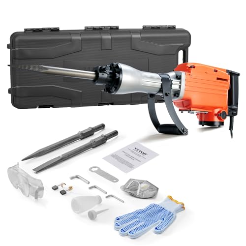 VEVOR Demolition Jack Hammer, MAX 2200W Electric Jackhammer Heavy Duty,