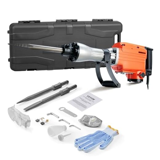 VEVOR Demolition Jack Hammer, MAX 2200W Electric Jackhammer Heavy Duty, 1350 BPM Concrete Breaker 2pcs Chisels Bit Chipping W/Case