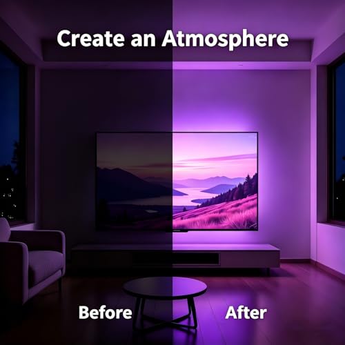 Image of MORIACC LED Lights for TV, 13.1ft Behind TV Backlight for 32-65 Inch TV, Music Sync Strip Lights with APP and Remote Control, USB Powered for Gaming Bedroom Home Decor