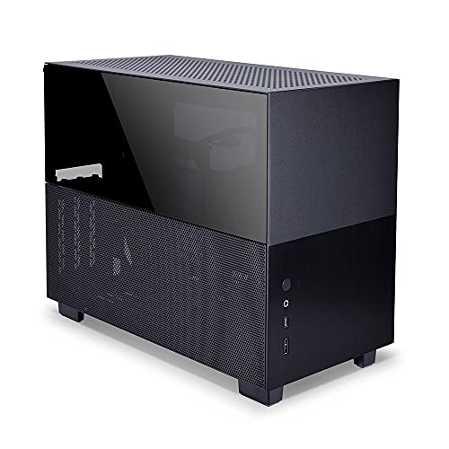 Image of Lian Li Q58X4 Mini Computer CaseI Tempered Glass Gaming CabinetI PC Cabinet I Chassis with PCIe 4.0 Riser Cable I Supports Mini-ITX - Black (G99.Q58X4.in)